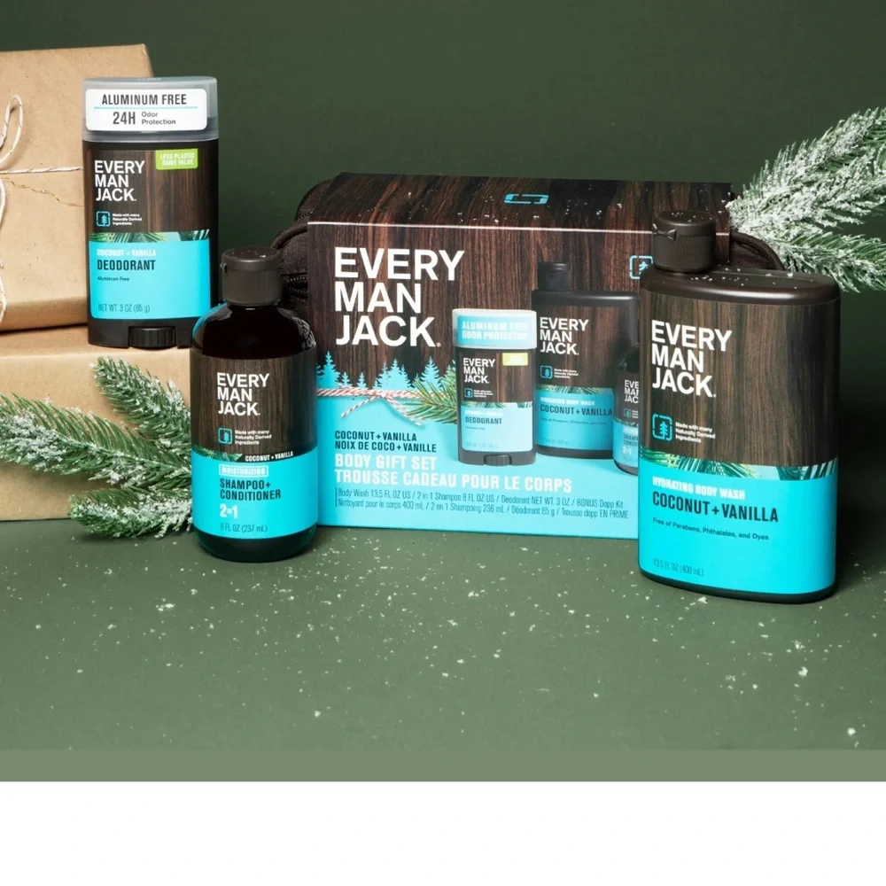 NEW! Every Man Jack Body Set- Body Wash, Deodorant, Shampoo Conditioner